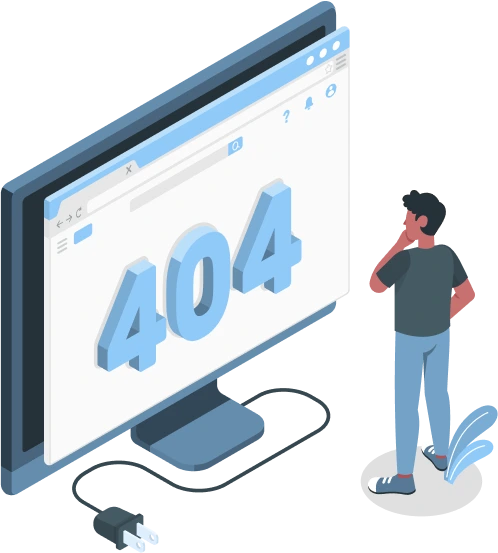 Ilustração mostrando o código 404 referente a página não encontrada.